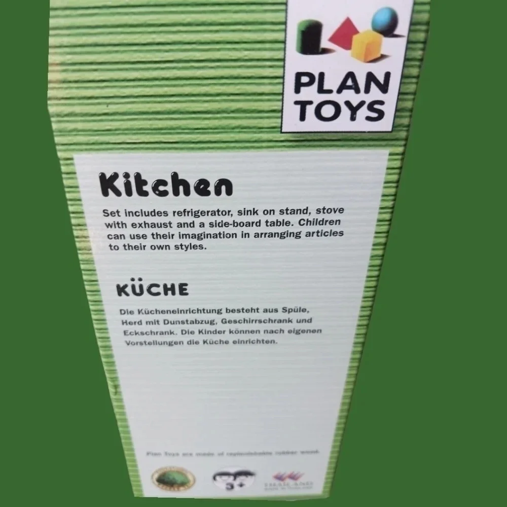Plan toys miniature dollhouse furniture wood kitchen set